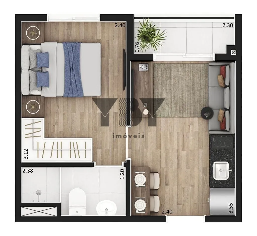 Apartamento, 1 quarto, 24 m² - Foto 19