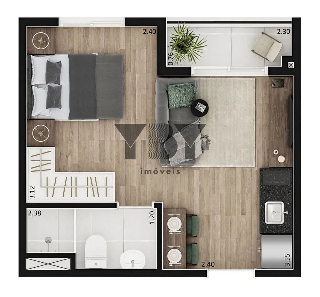 Apartamento, 1 quarto, 24 m² - Foto 20