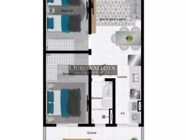 Apartamento 2 quartos e 1 banheiro, à venda, no bairro Vila Carrão em São Paulo