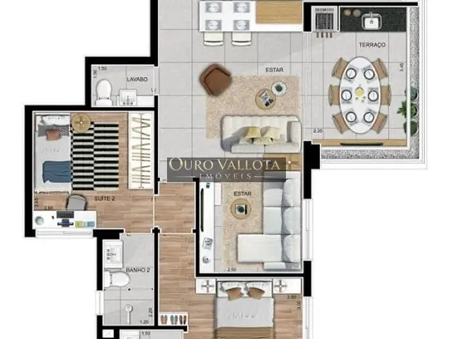 Apartamento 2 quartos e 3 banheiros, à venda, no bairro Tatuapé em São Paulo