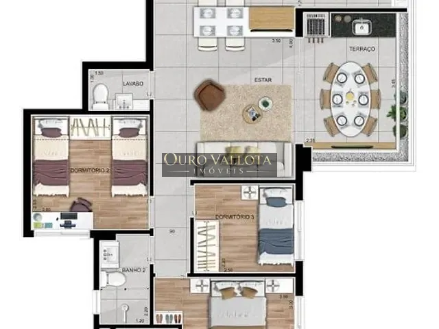 Apartamento 2 quartos e 3 banheiros, à venda, no bairro Tatuapé em São Paulo