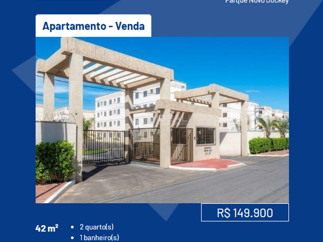 Apartamento 2 quartos e 1 banheiro, à venda, no bairro Parque Novo Jockey em Campos dos Goytacazes