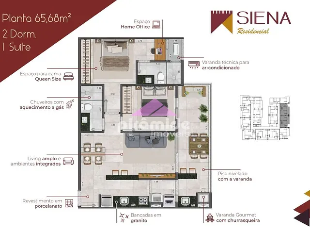 Apartamento com 66m² 2 quartos e 2 banheiros, à venda, no bairro Itaguá em Ubatuba