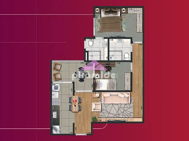 Apartamento com 66m² 2 quartos e 2 banheiros, à venda, no bairro Urbanova em São José dos Campos