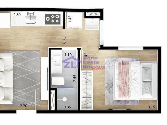 Apartamento 1 quarto e 1 banheiro, à venda, no bairro Vila Invernada em São Paulo