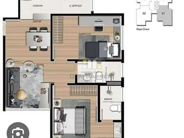 Apartamento 2 quartos e 1 banheiro, à venda, no bairro Jardim Bela Vista em Sumaré