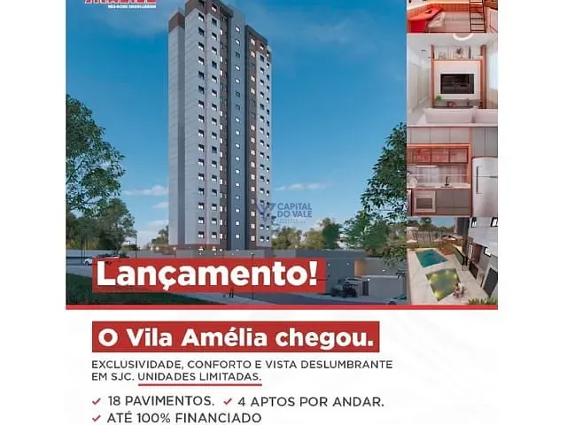 Apartamento 2 quartos e 1 banheiro, à venda, no bairro Vila das Flores em São José dos Campos
