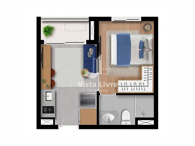 Apartamento com 26m² 1 quarto e 1 banheiro, à venda, no bairro Pinheiros em São Paulo