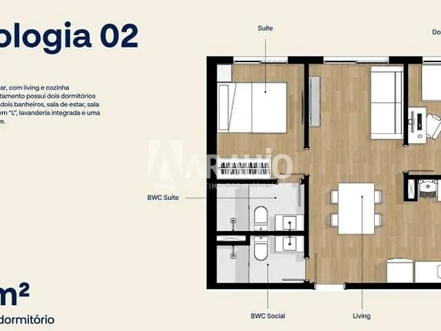 Apartamento com 77m² 2 quartos e 2 banheiros, à venda, no bairro São João em Itajaí