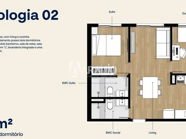 Apartamento com 77m² 2 quartos e 2 banheiros, à venda, no bairro São João em Itajaí