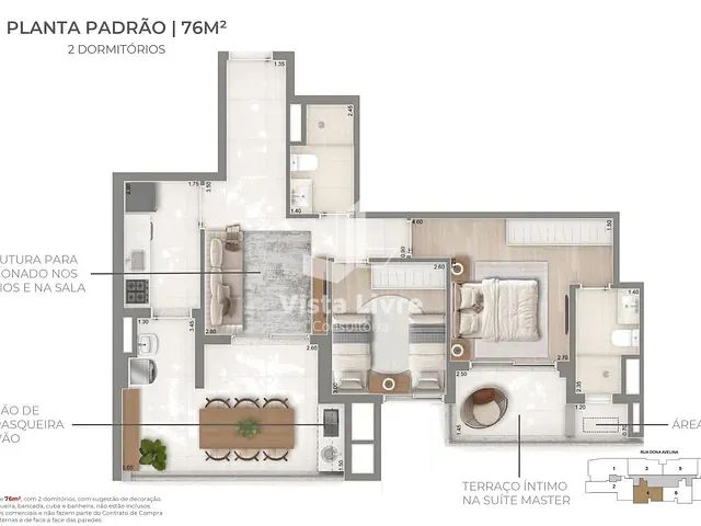 Apartamento com 76m² 2 quartos e 2 banheiros, à venda, no bairro Vila Mariana em São Paulo