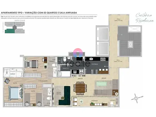 Apartamento com 131m² 4 quartos e 1 banheiro, à venda, no bairro Lourdes em Belo Horizonte