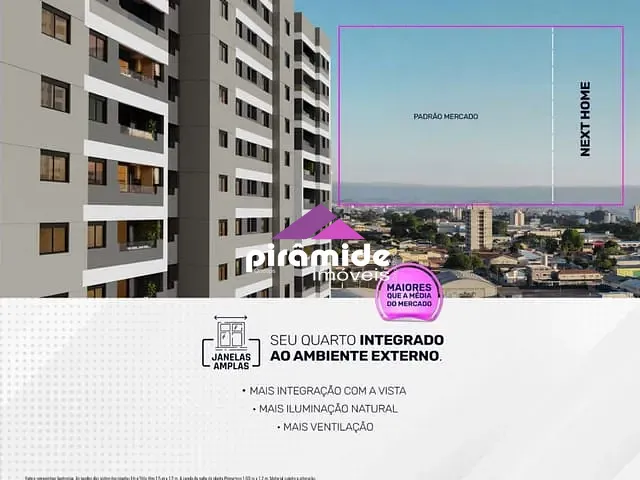 Apartamento com 56m² 2 quartos e 2 banheiros, à venda, no bairro Parque Industrial em São José dos Campos