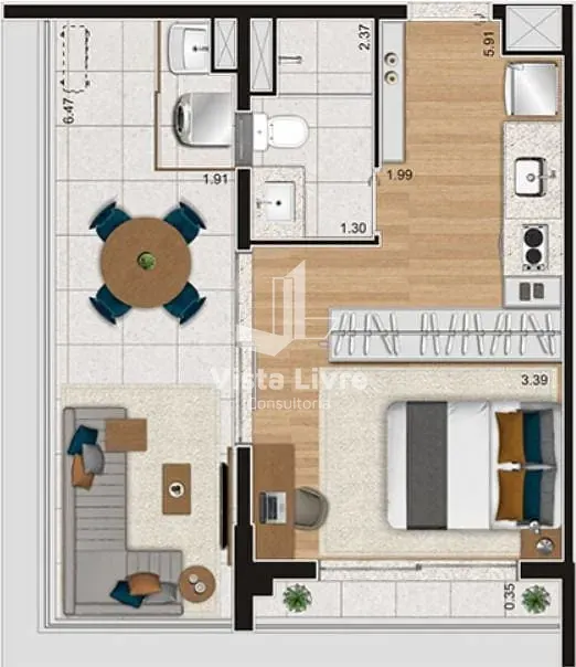 Apartamento, 1 quarto, 39 m² - Foto 9