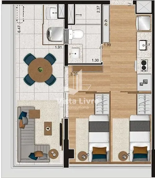Apartamento, 1 quarto, 39 m² - Foto 10