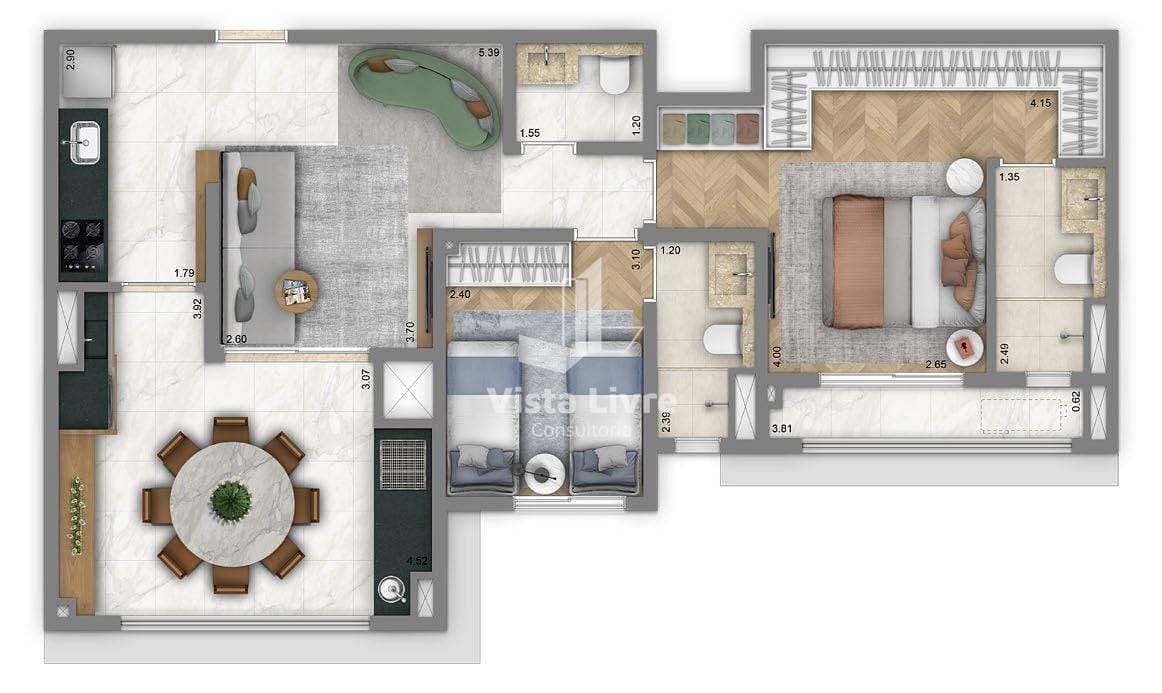 Apartamento, 2 quartos, 75 m² - Foto 1