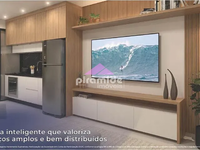 Apartamento com 51m² 1 quarto e 2 banheiros, à venda, no bairro Centro em Caraguatatuba