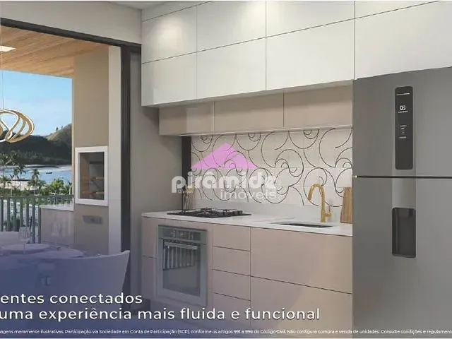 Apartamento com 50m² 1 quarto e 1 banheiro, à venda, no bairro Centro em Caraguatatuba