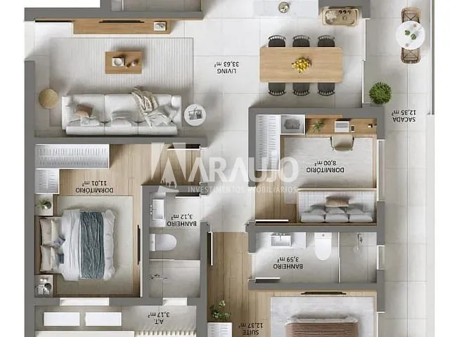 Apartamento com 162m² 3 quartos e 2 banheiros, à venda, no bairro Vila Operária em Itajaí