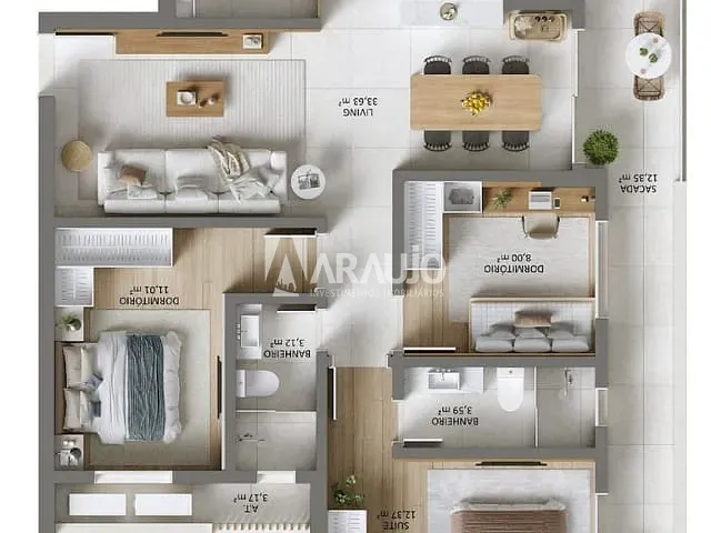 Apartamento com 162m² 3 quartos e 2 banheiros, à venda, no bairro Vila Operária em Itajaí