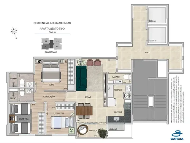 Apartamento com 550m² 2 quartos e 2 banheiros, à venda, no bairro São Lucas em Belo Horizonte