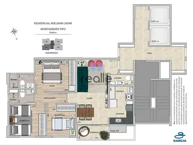 Apartamento com 550m² 2 quartos e 2 banheiros, à venda, no bairro São Lucas em Belo Horizonte