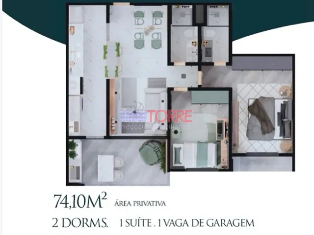 Apartamento com 74m² 2 quartos e 2 banheiros, à venda, no bairro Centro em Ilhéus