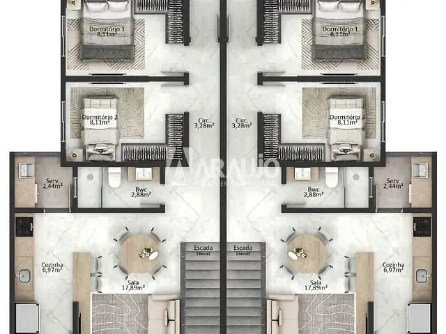 Apartamento 3 quartos e 2 banheiros, à venda, no bairro São João em Itajaí