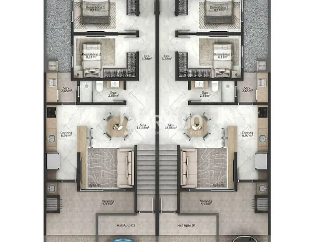 Apartamento 3 quartos e 2 banheiros, à venda, no bairro São João em Itajaí