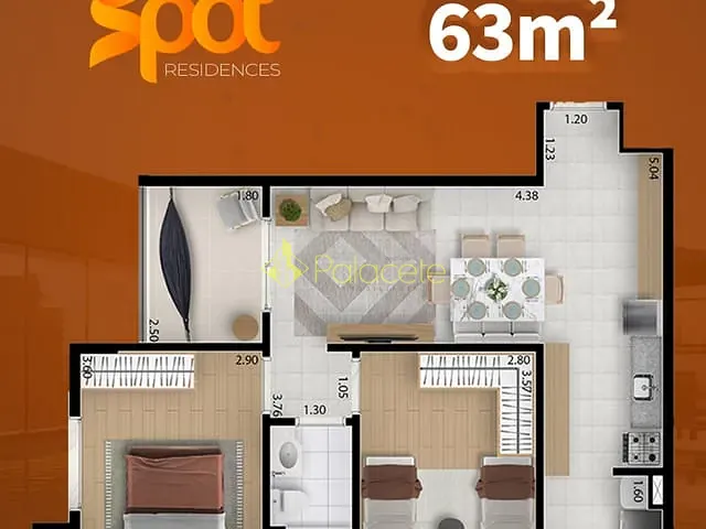 Apartamento 2 quartos e 1 banheiro, à venda, no bairro Lavadouro de Areia em Taubaté