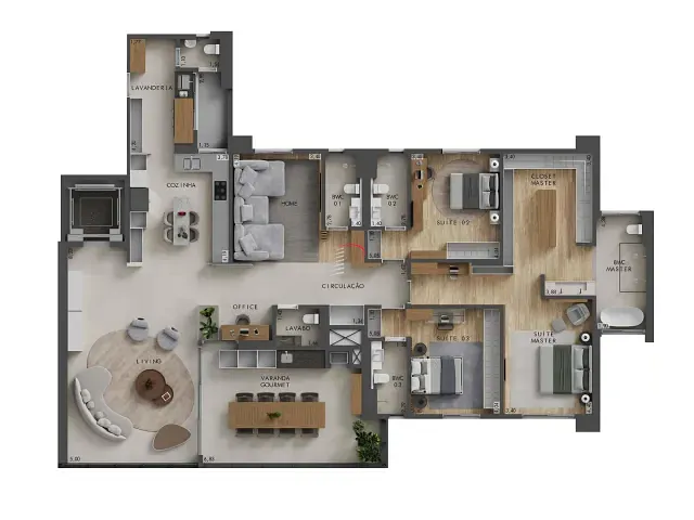 Apartamento 4 quartos e 6 banheiros, à venda, no bairro Jardim São Jorge em Londrina