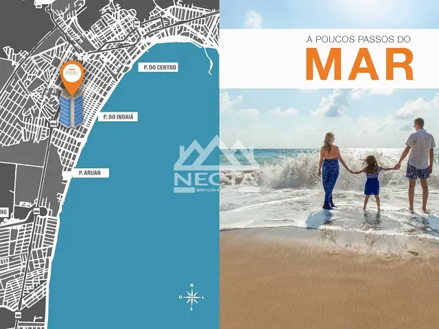 Apartamento com 54m² 1 quarto e 1 banheiro, à venda, no bairro Jardim Aruan em Caraguatatuba