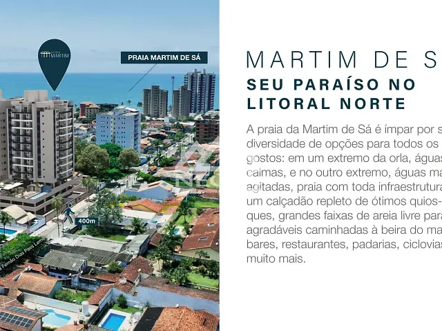 Apartamento com 51m² 1 quarto e 1 banheiro, à venda, no bairro MARTIM DE SÁ em Caraguatatuba