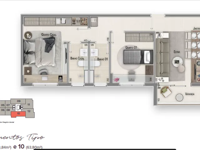 Apartamento com 678m² 2 quartos e 1 banheiro, à venda, no bairro Centro em Belo Horizonte