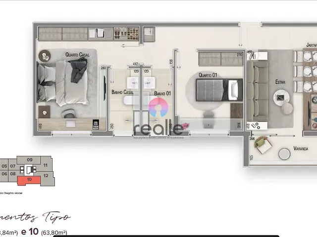 Apartamento com 678m² 2 quartos e 1 banheiro, à venda, no bairro Centro em Belo Horizonte