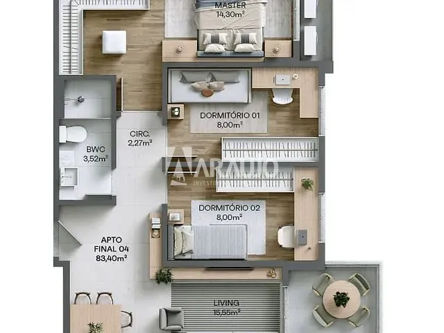 Apartamento 3 quartos e 2 banheiros, à venda, no bairro Vila Operária em Itajaí