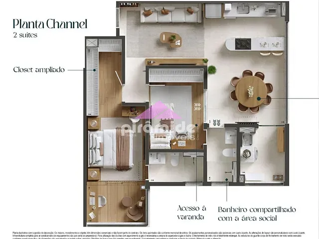 Apartamento com 76m² 2 quartos e 3 banheiros, à venda, no bairro Vila Adyana em São José dos Campos