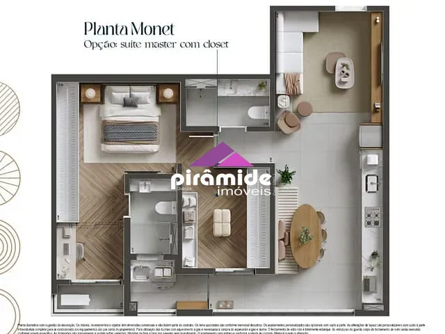 Apartamento com 71m² 2 quartos e 2 banheiros, à venda, no bairro Vila Adyana em São José dos Campos