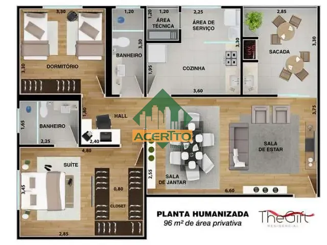 Apartamento 2 quartos e 2 banheiros, à venda, no bairro Concórdia II em Araçatuba
