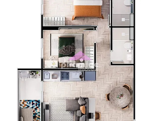 Apartamento com 66m² 2 quartos e 2 banheiros, à venda, no bairro Centro em São José dos Campos