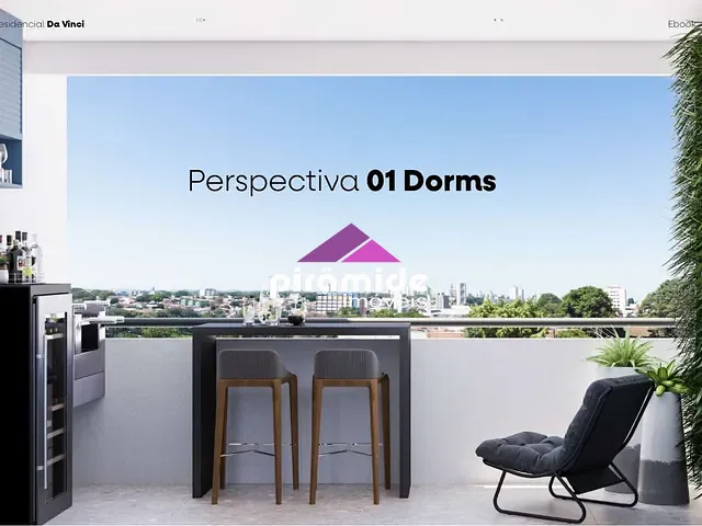 Apartamento com 43m² 1 quarto e 2 banheiros, à venda, no bairro Centro em São José dos Campos