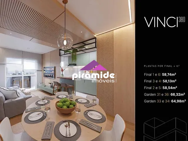 Apartamento com 58m² 2 quartos e 2 banheiros, à venda, no bairro Parque Industrial em São José dos Campos