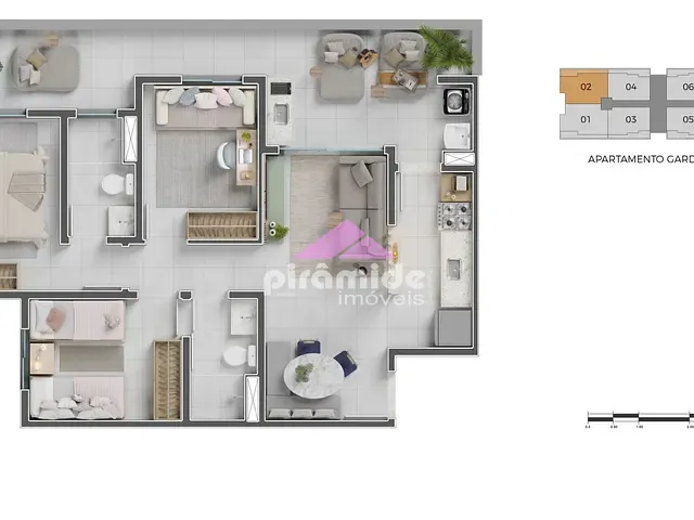 Apartamento com 81m² 3 quartos e 1 banheiro, à venda, no bairro Parque Industrial em São José dos Campos