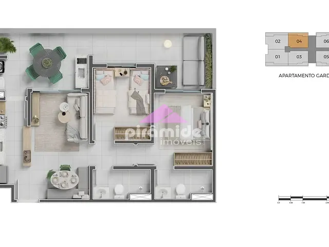 Apartamento com 68m² 2 quartos e 2 banheiros, à venda, no bairro Parque Industrial em São José dos Campos