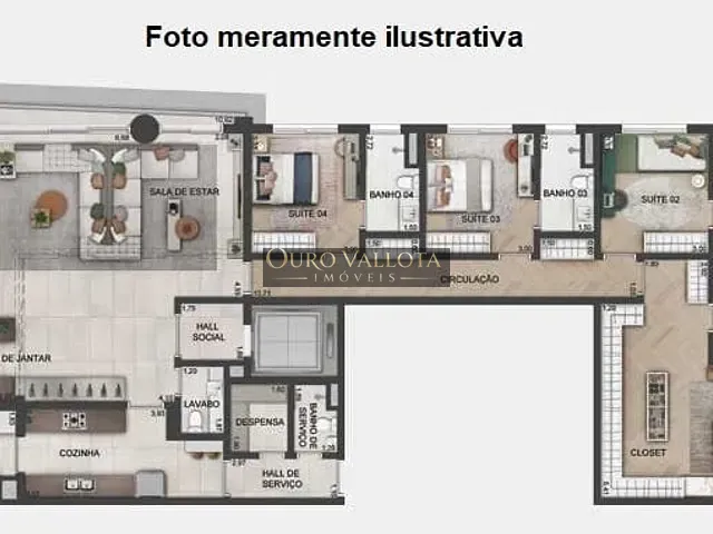 Apartamento 4 quartos e 5 banheiros, à venda, no bairro Brooklin em São Paulo