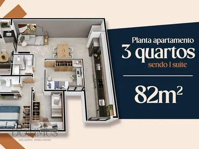Apartamento com 82m² 3 quartos e 2 banheiros, à venda, no bairro Bom Retiro em Ipatinga