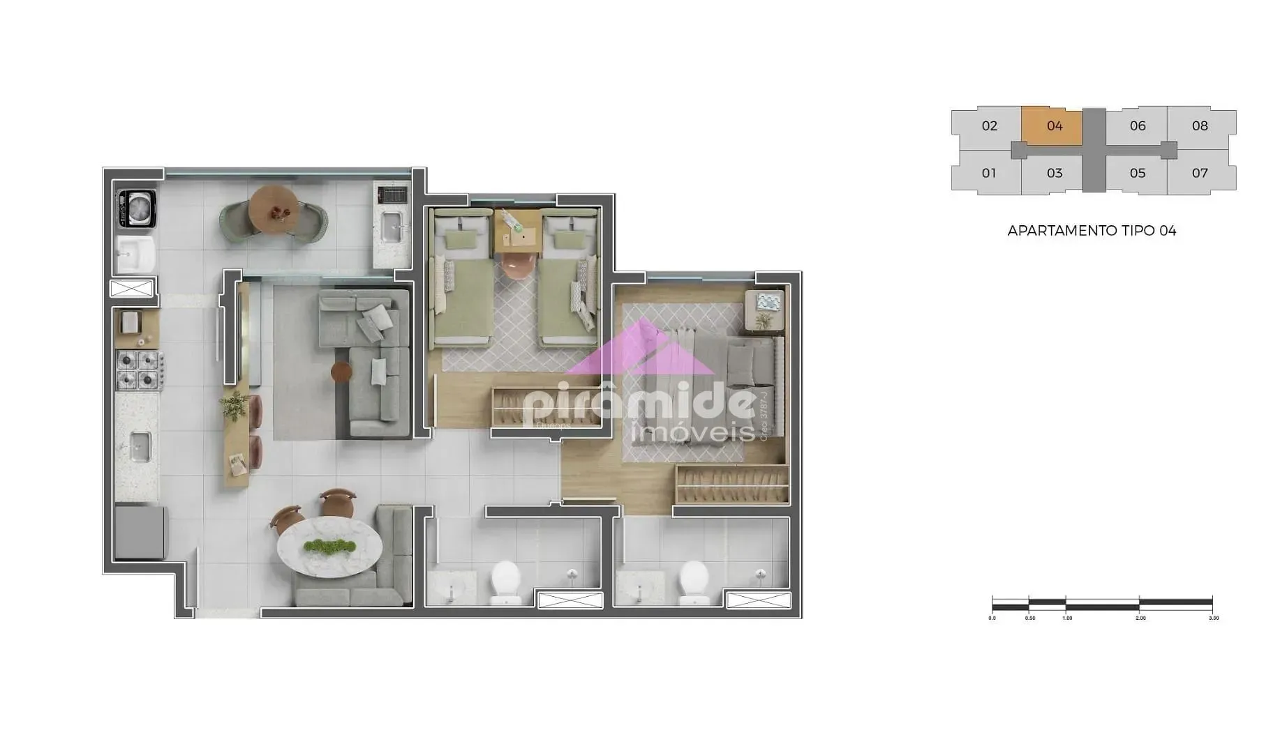 Apartamento, 2 quartos, 54 m² - Foto 4