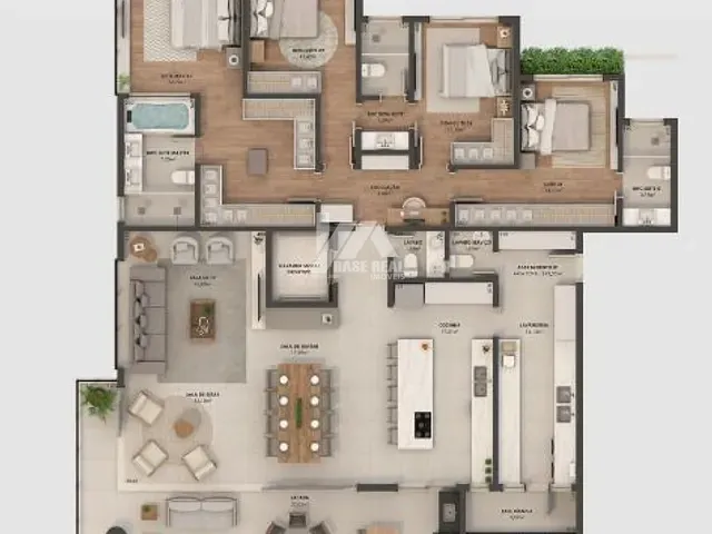 Apartamento com 294m² 3 quartos e 4 banheiros, à venda, no bairro Estrela em Ponta Grossa