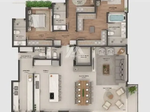Apartamento com 294m² 3 quartos e 4 banheiros, à venda, no bairro Estrela em Ponta Grossa