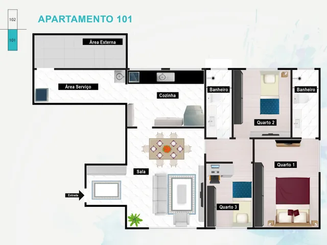 Apartamento com 85m² 3 quartos e 1 banheiro, à venda, no bairro Alto Barroca em Belo Horizonte